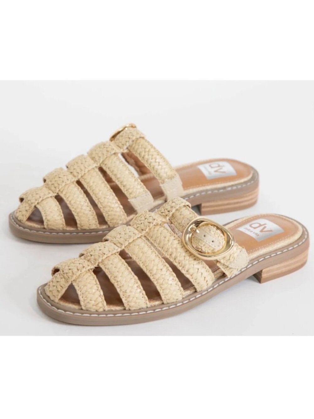 Dolce Vita Fyona Fisherman Flat Mules in raffia size 10 NWOT